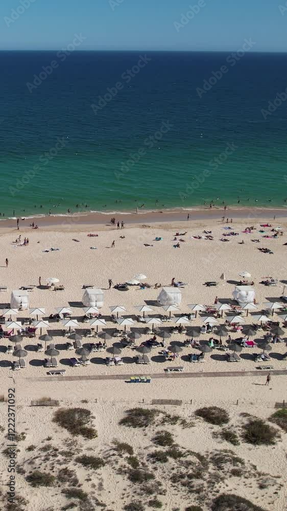 Aerial Tavira Beach in Algarve, Portugal Aerial Tavira Beach in Algarve, Portugal