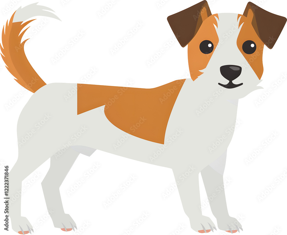 Obraz premium Cartoon dog pets. Jack Russell terrier dog breed. Home funny animals characters with happy muzzles.