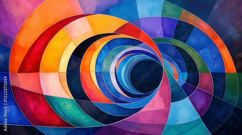 Fototapeta premium Vibrant Abstract Circular Patterns in Bold Colors and Shades