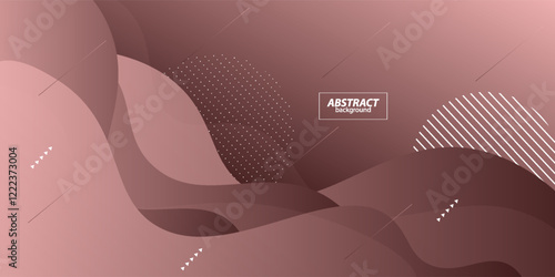 Abstract geometric 3D brown wave background. Wave color background with dynamic pattern design. Fluid shape composition. Vector eps10