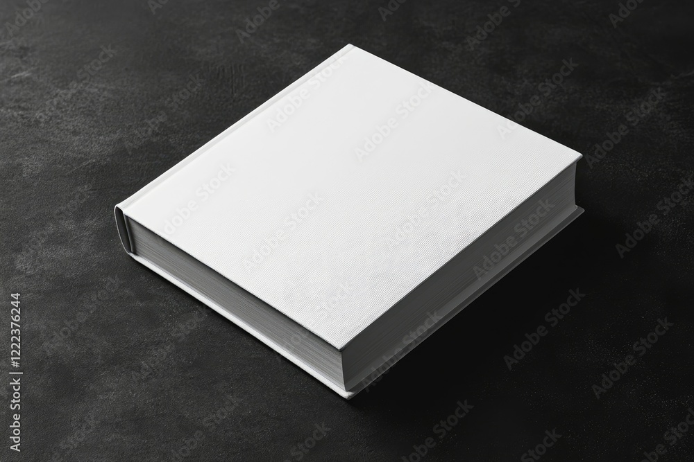 Ultra Hd Visual of Blank Square Cover Book Template on Black Background Ultra Hd Visual of Blank Square Cover Book Template on Black Background