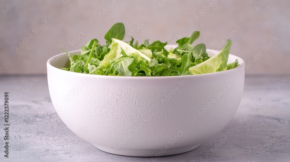 food safety storage risk concept. Fresh green salad in a textured bowl on a neutral background. food safety storage risk concept. Fresh green salad in a textured bowl on a neutral background.