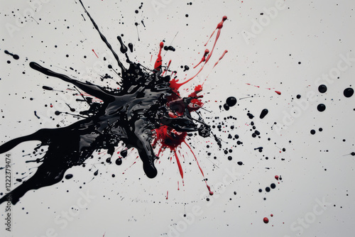 close up horizontal isolated image of a splash of paint over a white background