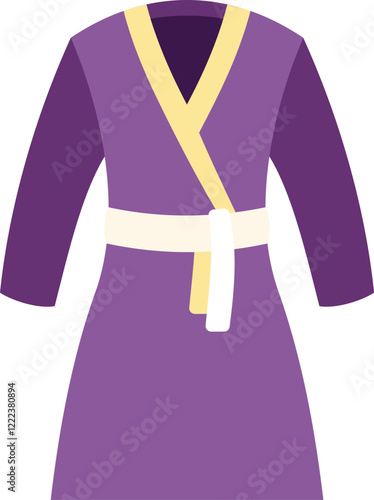 Purple bathrobe with belt, a bathrobe for hotels and spas, home clothes made of soft fabric
