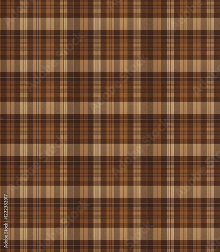 Rustic brown and beige tartan pattern with a cozy autumn-inspired plaid design
