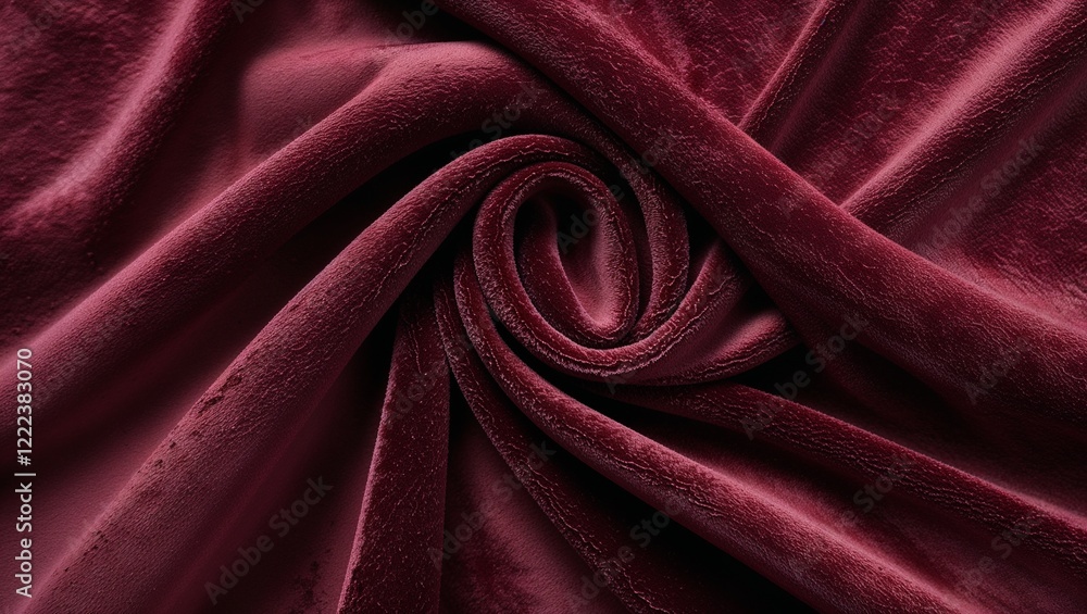 Fototapeta premium Deep Burgundy Velvet Swirl Texture