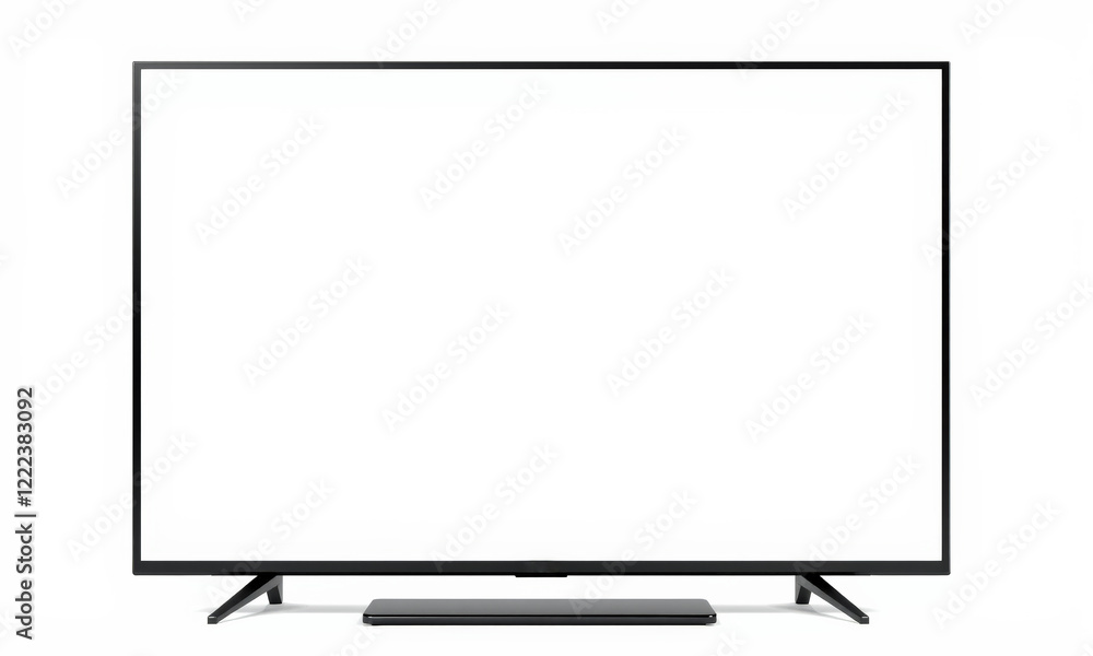 Modern television mockup with sleek design and blank screen, perfect for showcasing content or advertisements. Ideal for digital presentations and marketing materials Modern television mockup with sleek design and blank screen, perfect for showcasing content or advertisements. Ideal for digital presentations and marketing materials