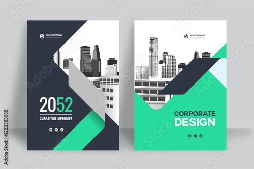 City Background Business Book Cover Design Template