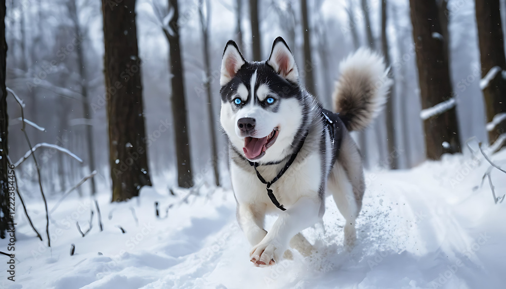 Fototapeta premium siberian husky outdoors