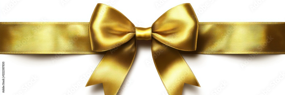 Rich golden bow tied on a silk ribbon creates a festive atmosphere perfect for special occasions