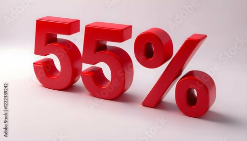 3d red text of discount sale on white
 photo