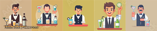 Bartender vector set
