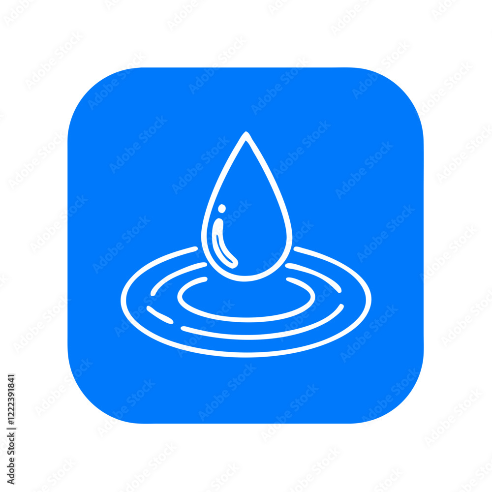 Water droplet icon for World Water Day concept on blue background
Water droplet icon for World Water Day concept on blue background