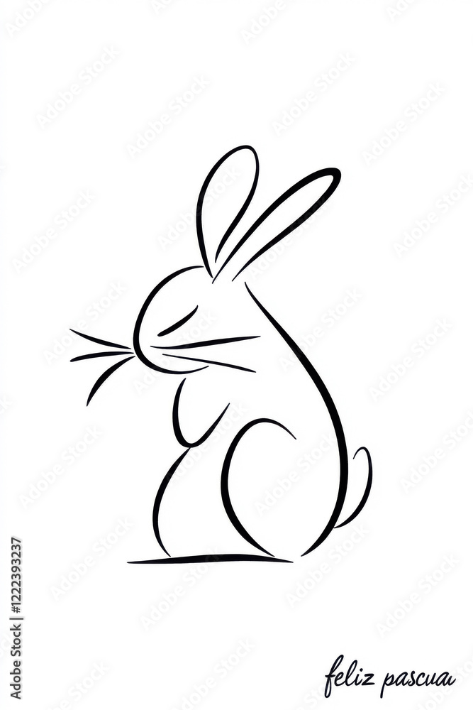 Easter card with line art of bunny and Feliz Pascua text
Easter card with line art of bunny and Feliz Pascua text