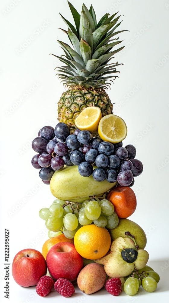 A Colorful Stack of Fresh Fruits: A Vibrant Display of Nature's Bounty A Colorful Stack of Fresh Fruits: A Vibrant Display of Nature's Bounty