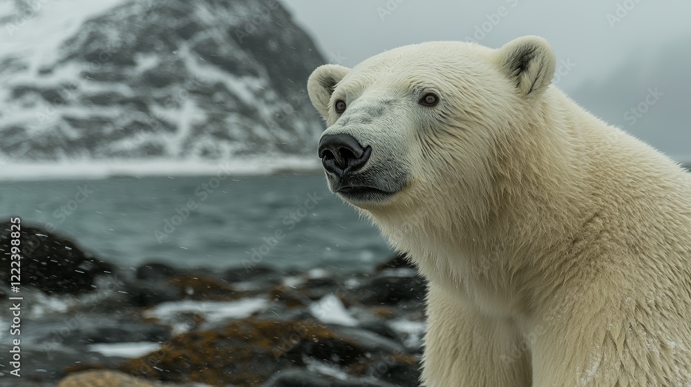 Majestic Polar Bear Close up Arctic Landscape Wildlife Photography Cinematic Style Majestic Polar Bear Close up Arctic Landscape Wildlife Photography Cinematic Style