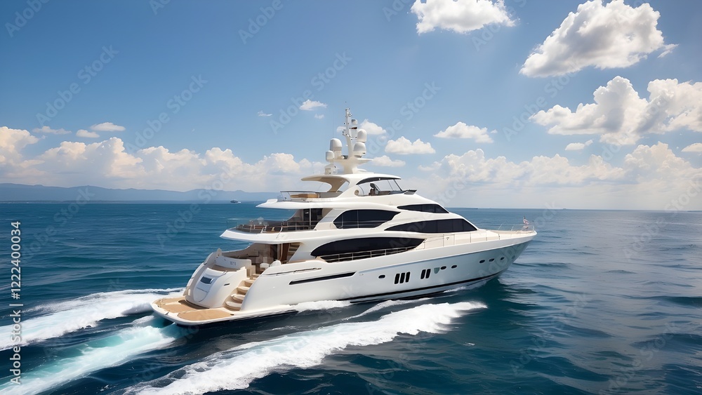 Luxury Yacht on the Ocean – Relaxing Cruise with Scenic Sea Views Luxury Yacht on the Ocean – Relaxing Cruise with Scenic Sea Views