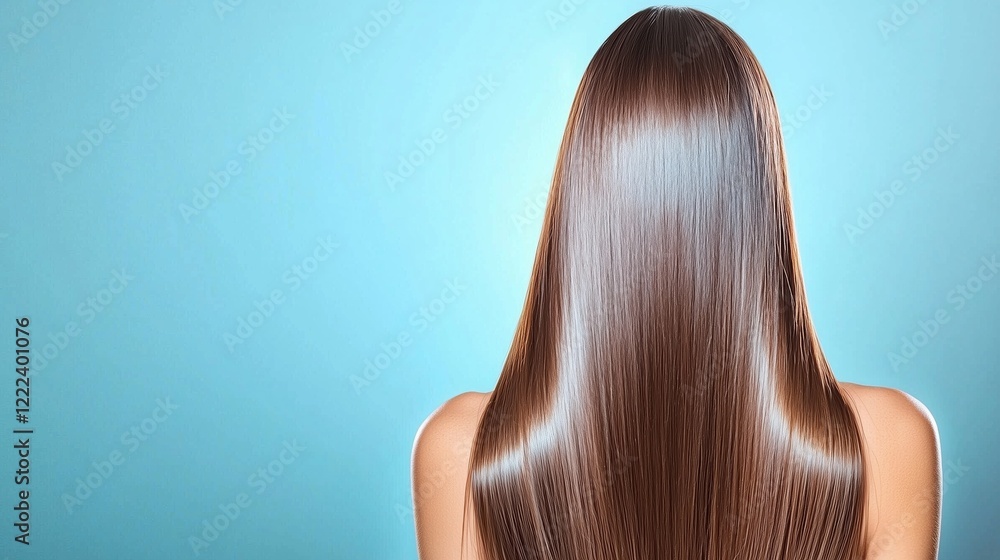 Fototapeta premium Elegant Long Hair Model - Soft Motion in Minimalist Setting