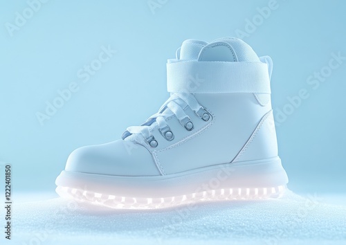 Futuristic Snowboarding Boots Sleek Glowing Design for Enhanced Performance and Style in Modern Snowsports - Ideal for Active Winter Fashion Enthusiasts photo