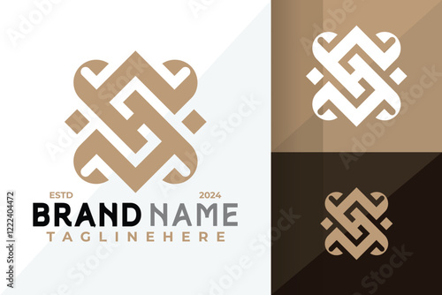 Letter H Ornamental Logo Icon Vector Design Illustration