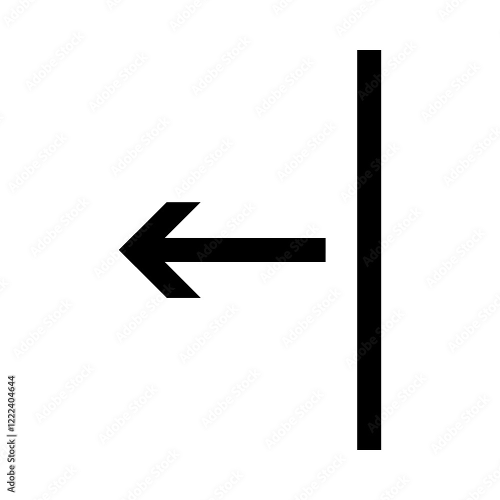 Arrow left from line icon in black, outline style and transparent background
Arrow left from line icon in black, outline style and transparent background