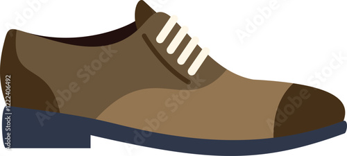 Side view of a brown leather and suede dress shoe with laces, showcasing a classic and stylish footwear option