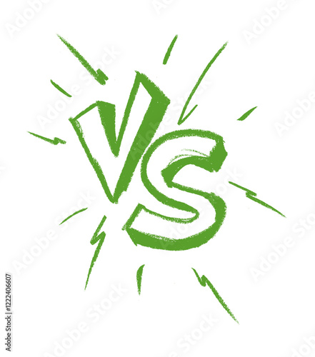 Versus VS Comic Crayon Chalk Drawing Vector
