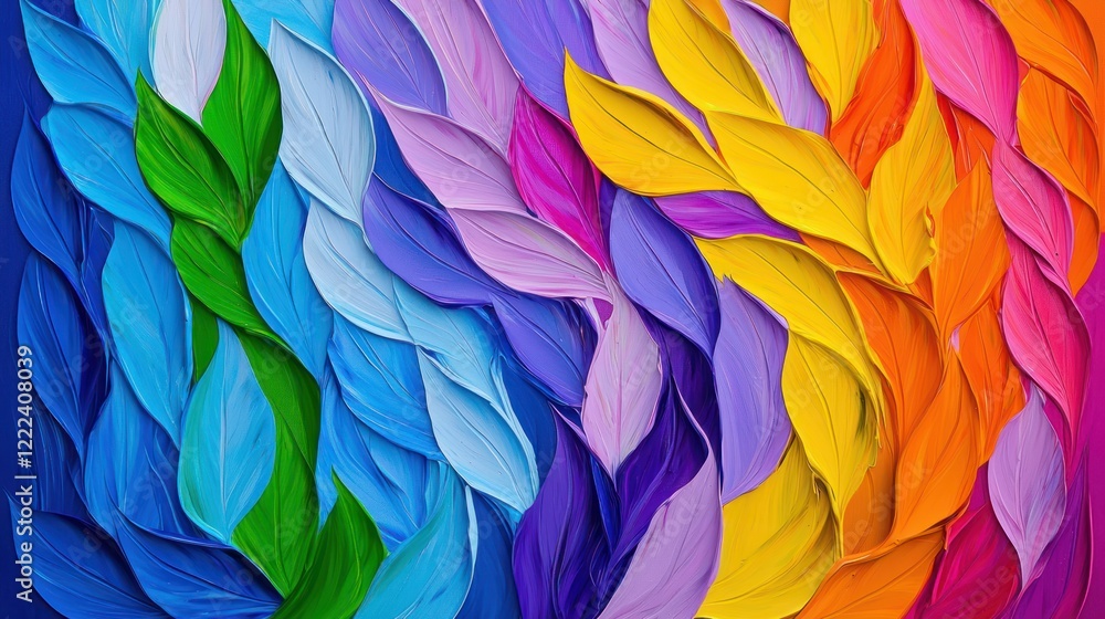 Vibrant Rainbow Leaf Pattern Vibrant Rainbow Leaf Pattern