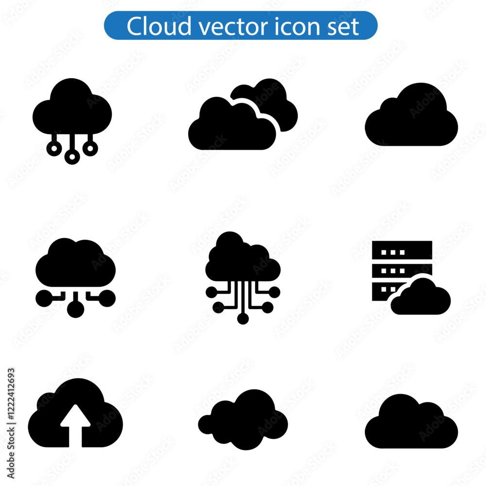 Set of line icons related to cloud vector art icon set, cloud services, server, cyber security, digital transformation. Editable stroke. Vector on white background. Set of line icons related to cloud vector art icon set, cloud services, server, cyber security, digital transformation. Editable stroke. Vector on white background.