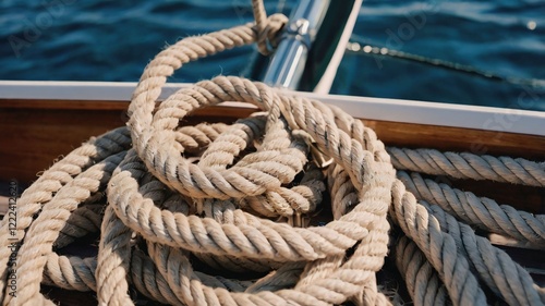 Ropes on a sailboat Ai generated