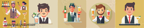 Bartender vector set