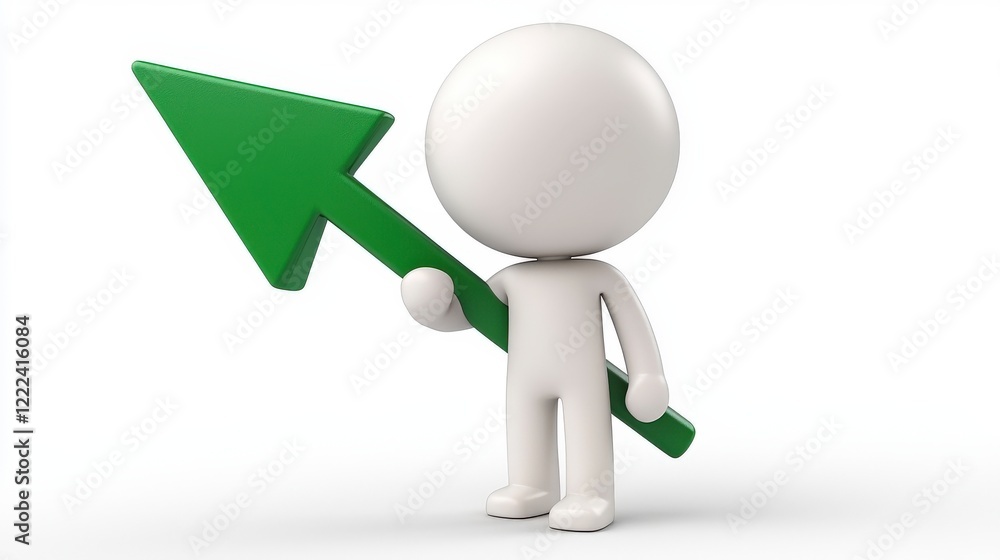 This image features a minimalist figure holding a bright green upward arrow, conveying themes of growth, environmental consciousness, and positive momentum. This image features a minimalist figure holding a bright green upward arrow, conveying themes of growth, environmental consciousness, and positive momentum.
