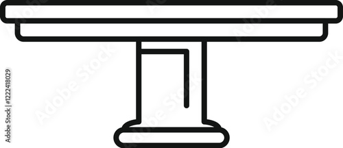Surgery table standing on one leg, essential medical equipment for operating room, facilitating surgical procedures