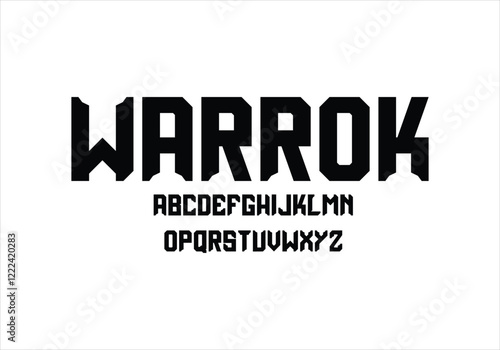 Warrok font for logo and headline. Isolated vector typeset