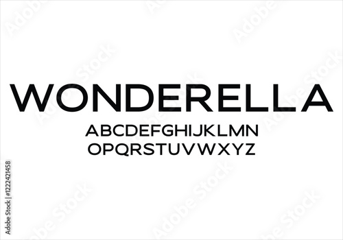 Wonderella font for logo and headline. Isolated vector typeset