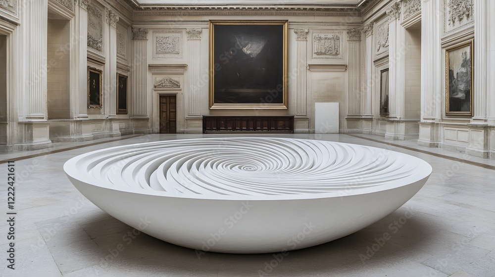 Obraz premium Spiral Sculpture in Grand Hall Museum Interior