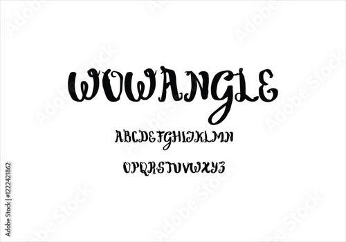 Wowangle font for logo and headline. Isolated vector typeset