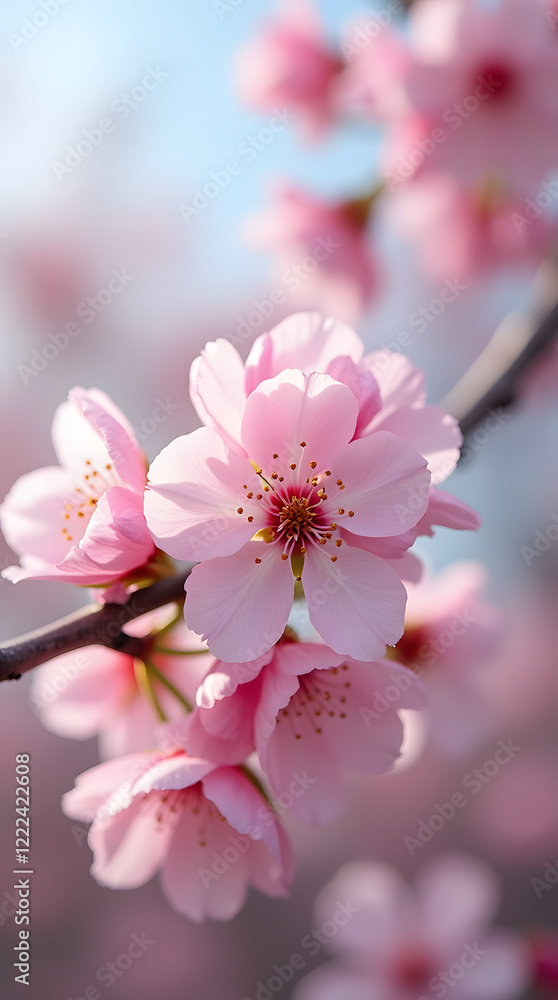 Obraz premium Charming background with sakura flowers.