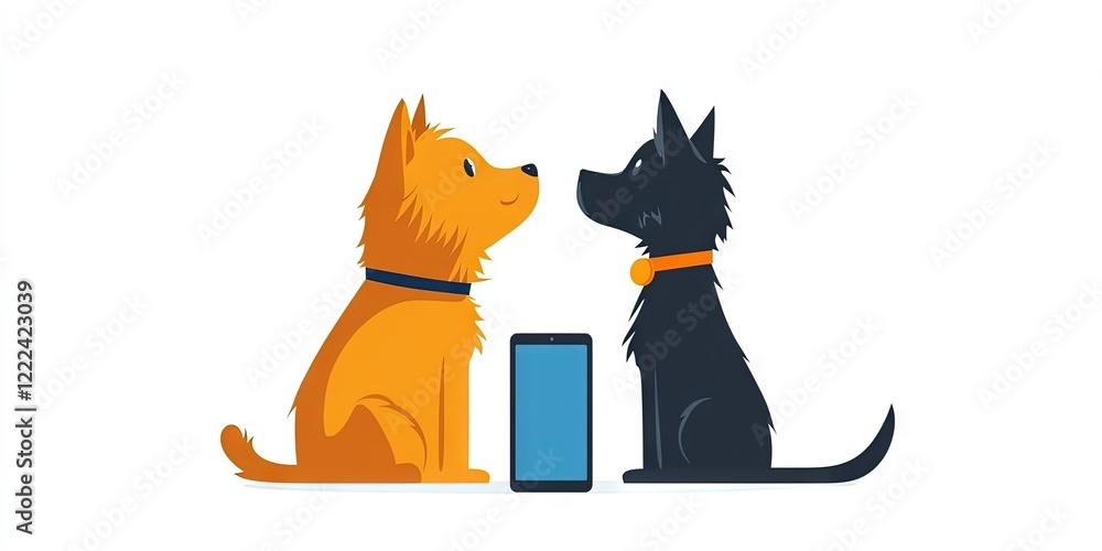 Obraz premium smartphone pets mobile app 