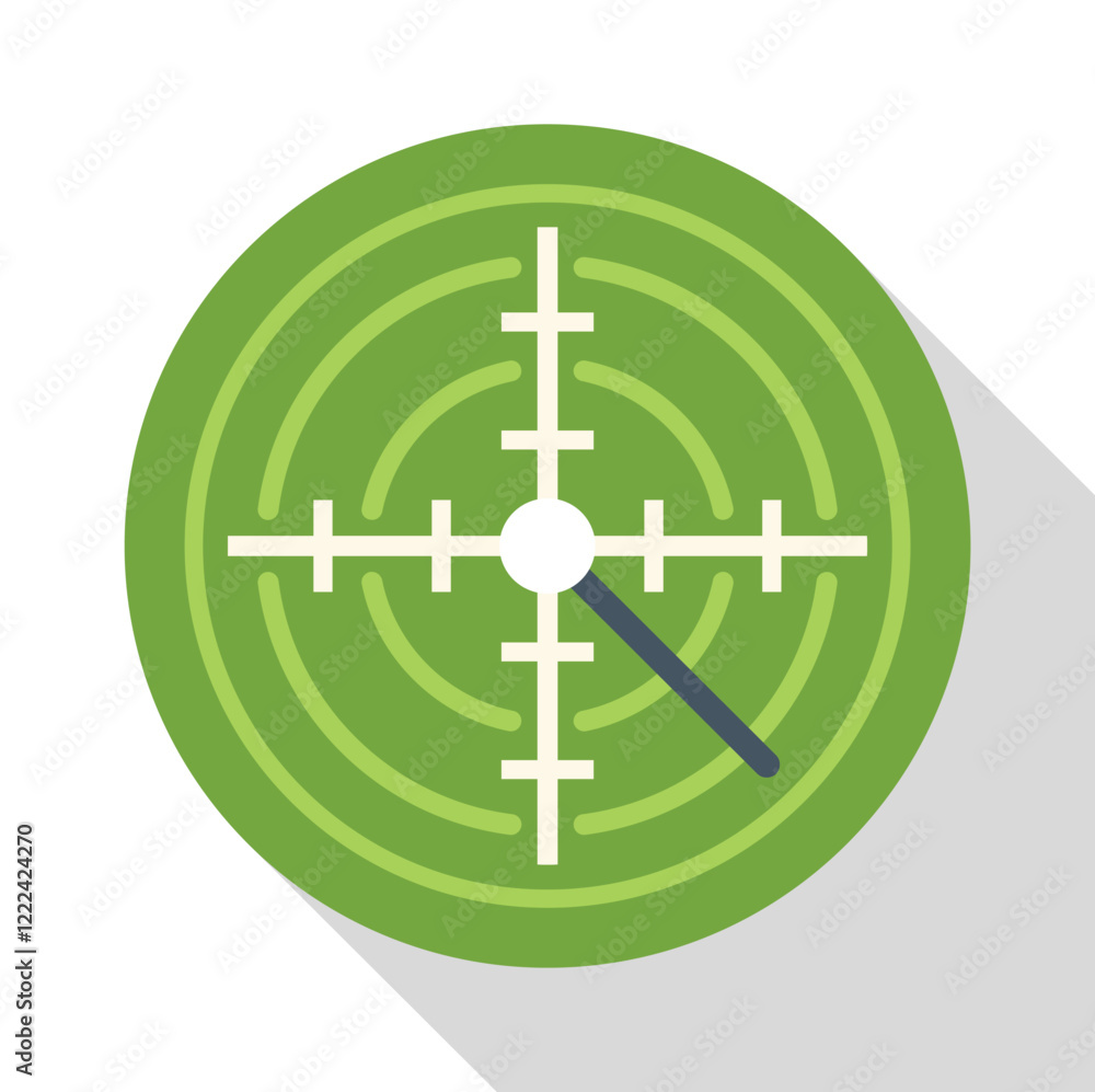 Radar screen displaying signal with crosshair and concentric circles, representing detection and tracking Radar screen displaying signal with crosshair and concentric circles, representing detection and tracking