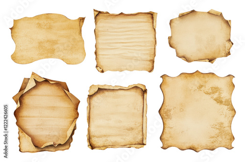 PNG Vintage parchment paper design collection