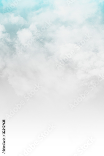 Canvas Print Fluffy White Clouds in a Blue Sky isolated on a transparent Background