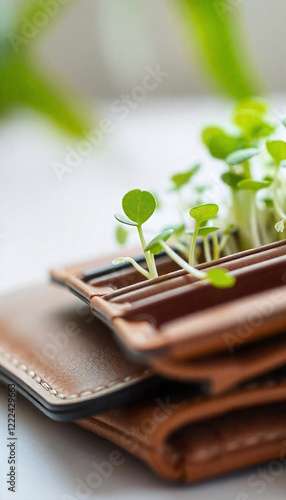 Wallpaper Mural A unique take on growth: microgreens emerging from a wallet Torontodigital.ca