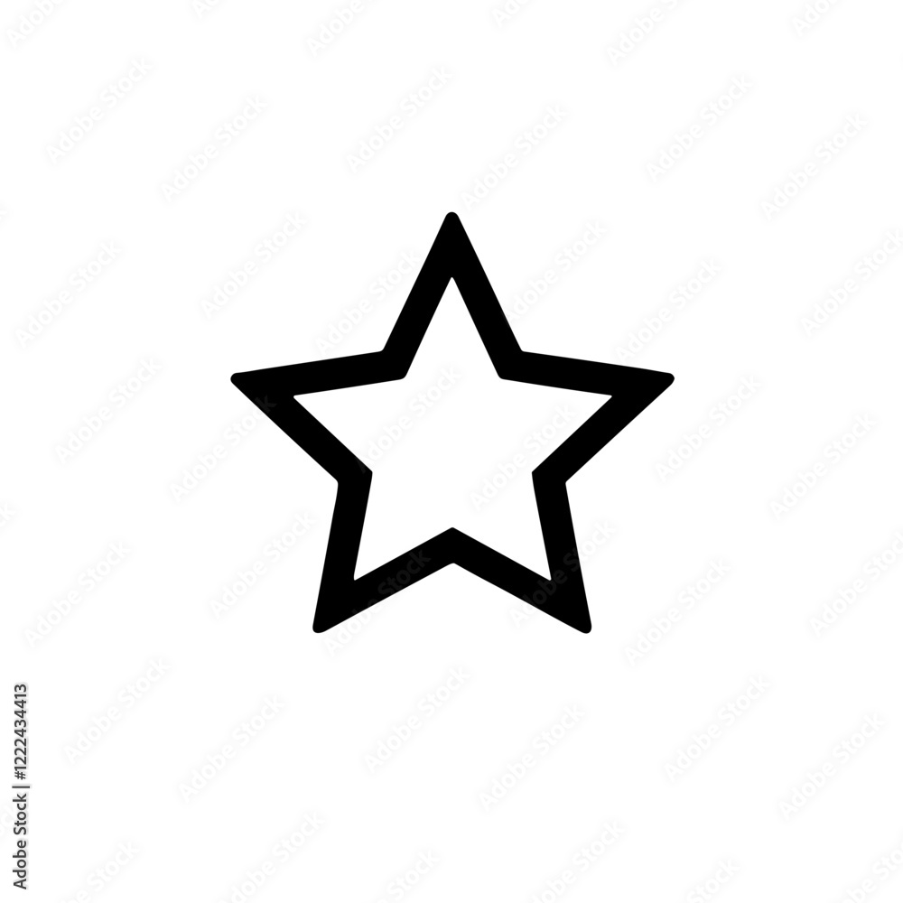 Minimalist black and white star icon. Minimalist black and white star icon.