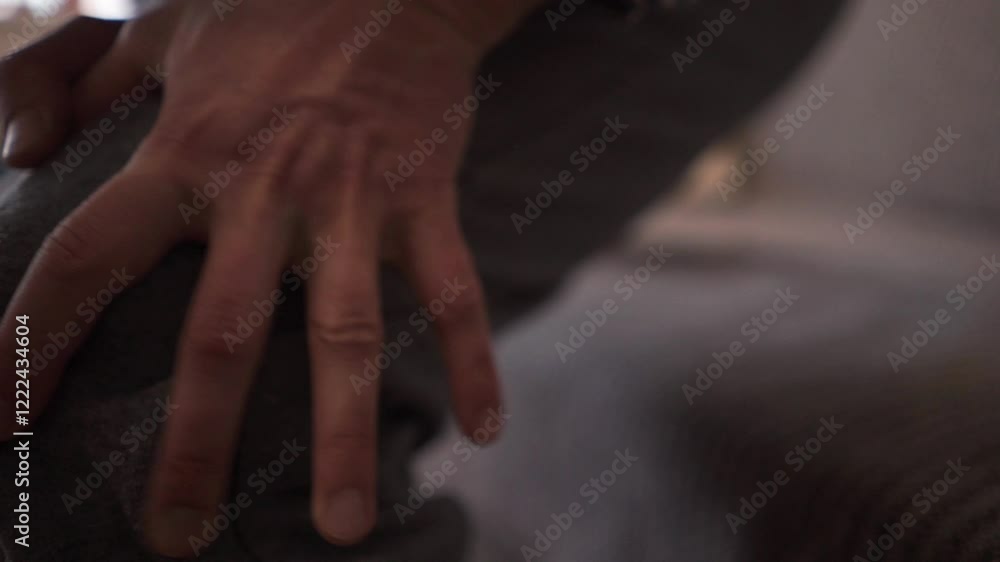 close up of hands massaging an injured knee or joint legs close up of hands massaging an injured knee or joint legs