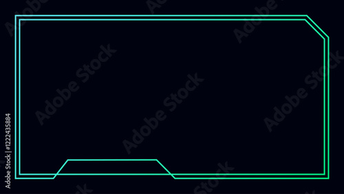 Landscape frame for video media player interface. Online stream futuristic technology style.