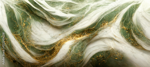 Green marble texture with gold veining
