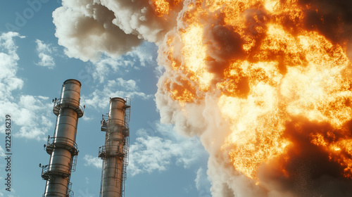 Industrial Inferno: A fiery...