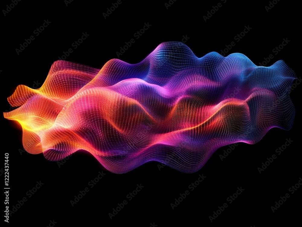 Obraz premium Abstract colorful grids, fluid design, 3d render, Generative AI