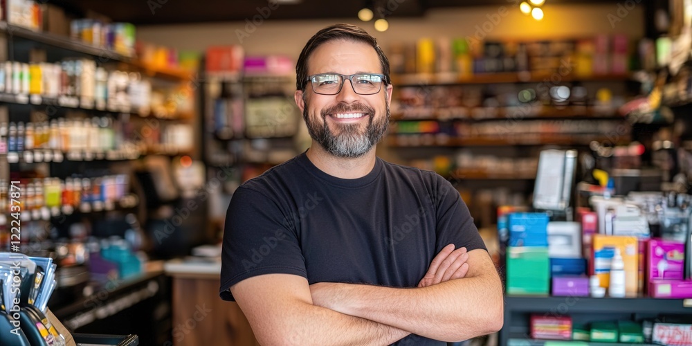 small business owner standing in his neighborhood small business mom and pop shop small business owner standing in his neighborhood small business mom and pop shop